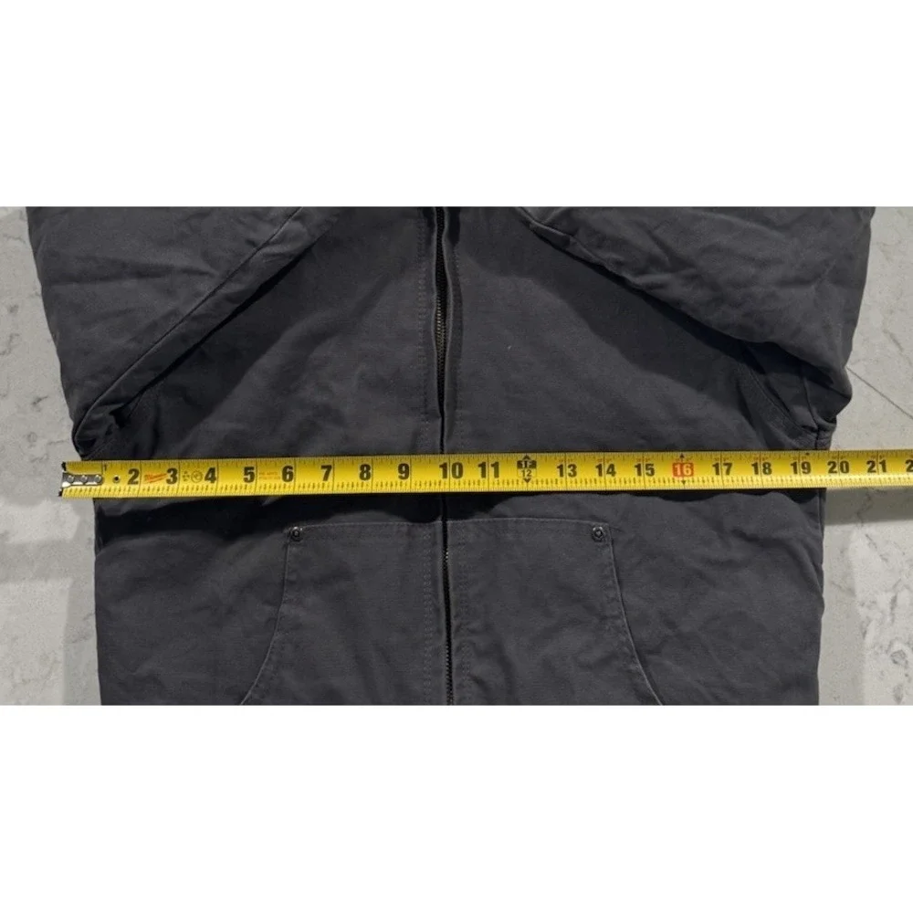 Berne Fleece Lined Canvas Jacket Youth Medium 10-12 Gray Hooded Full Zip Outdoor